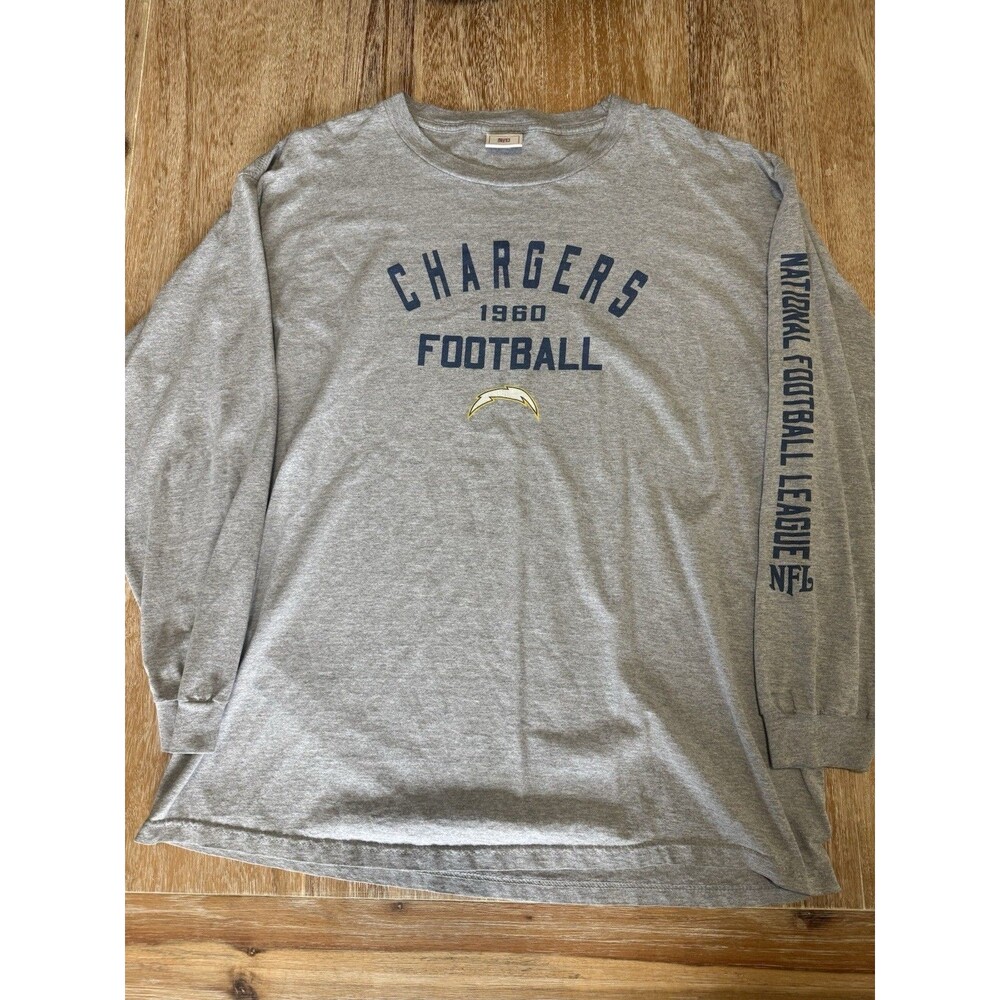 Vintage LA Chargers Long Sleeve Shirt Mens XL Gray NFL Football Team Apparel